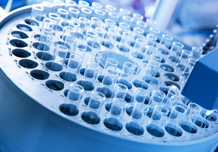 This is a close up photo of biotech research eqipment in a laboratory.